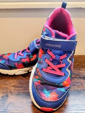 Saucony Kids Blue & Pink Floral-Print Sneakers